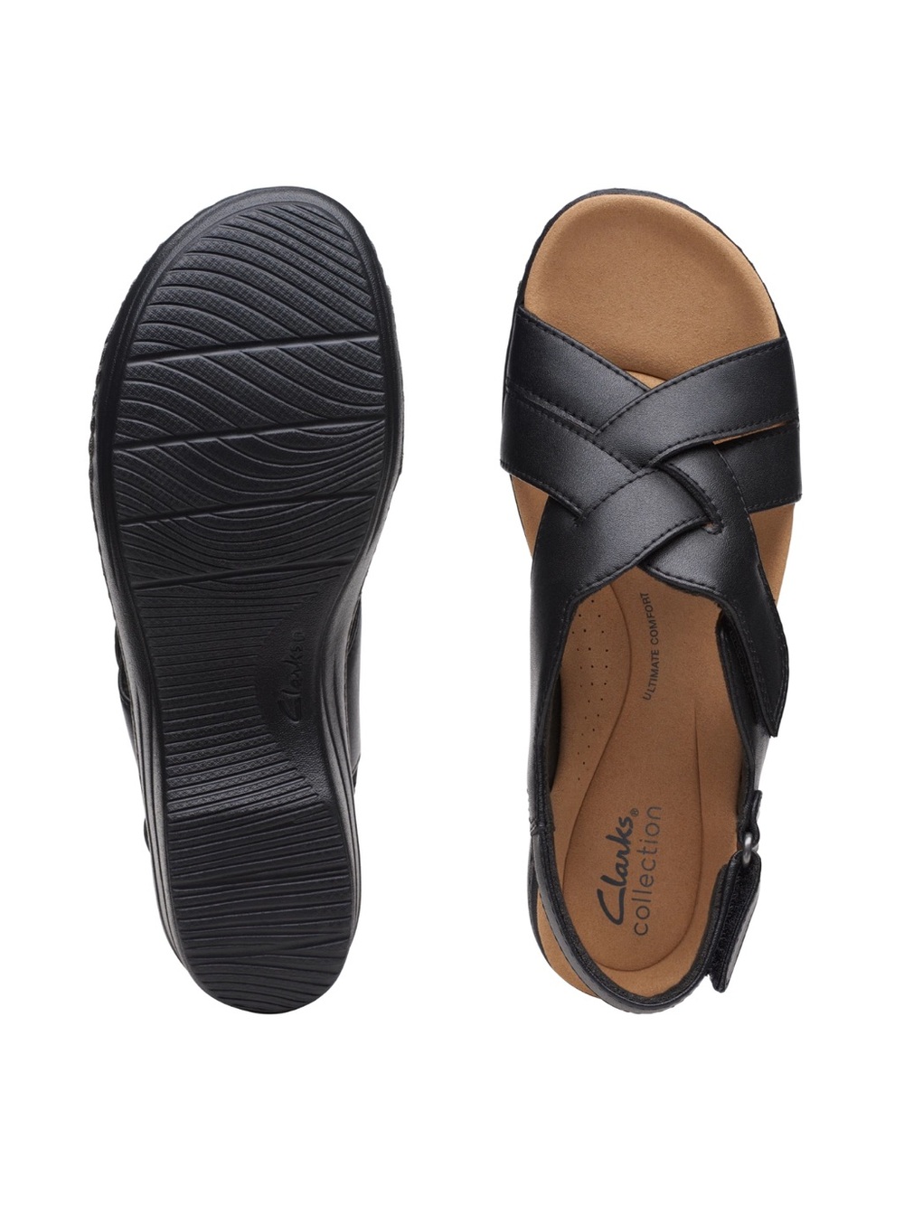 Clarks collection Women’s Black Comfort Slingback Sandal size : 8 M